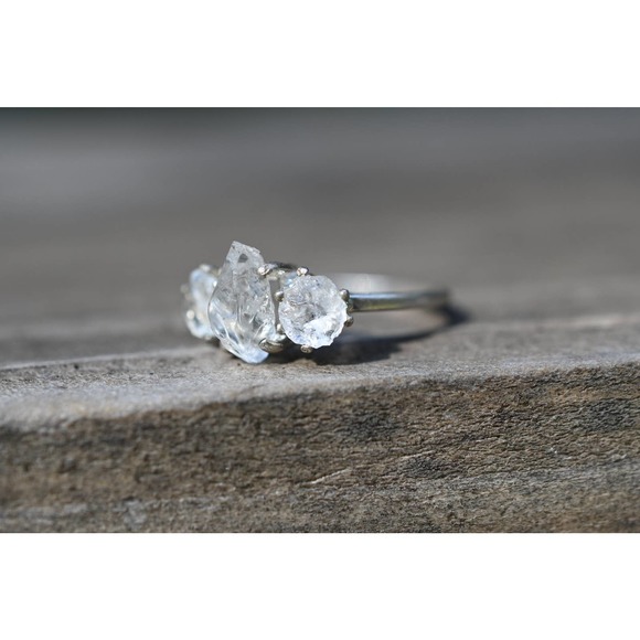 Engagement rings, raw diamond ring, raw stone ring, alternative engageme… - Picture 3 of 3